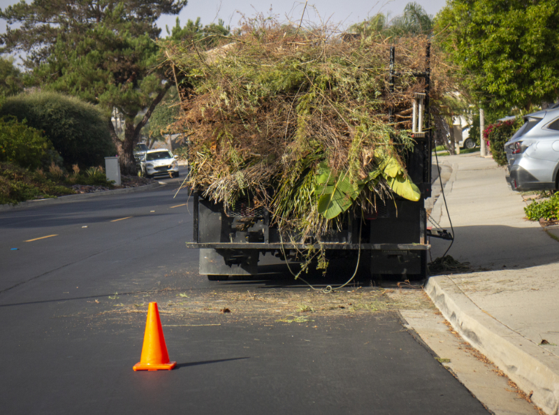 Large Truck Loaded with Brush Ready to Haul-Away